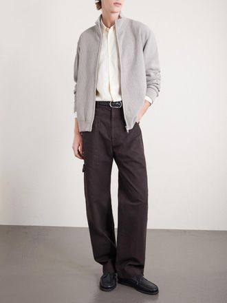 Nn.07 Danny 6429 Ribbed Boucl&eacute; Zip-Up Cardigan