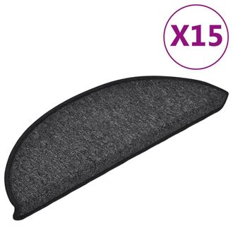 vidaXL Tappetini Per Scale 15 Pz 56x17x3 Cm Antracite Semicircolari Vidaxl