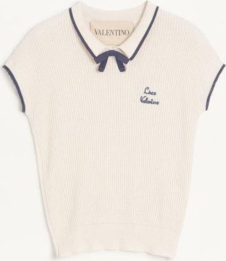 Valentino Top In Cotone Donna BETULLA/PROVENCE BLUE/BETULLA XL