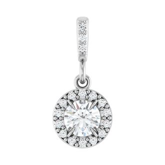 Diamond2Deal 14k White Gold 1/3ct Lab-Grown Diamond Halo-Style Pendant