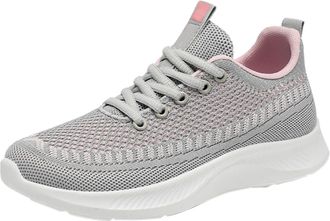 Generic Women Wide Fit Walking Sport and Outdoor Shoes Womens Casual Shoes Spring Summer and Autumn Single Mesh Breathable Casual Running Commuting White Snea