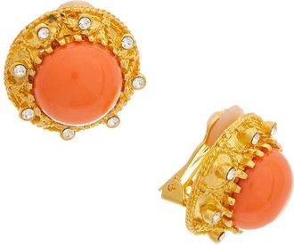 Kenneth Jay Lane 22K Plated Button Earrings