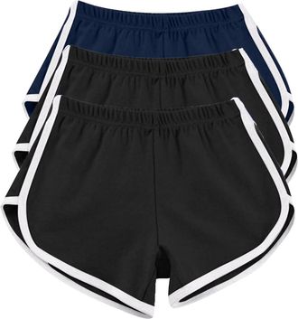 Generic 3 Pack Shorts Womens Summer Hot Pants Ladies Workout Gym Sport Yoga Bottoms Joggers Beach Shorts Swimwear Lightweight Comfort Gym Short Elastic Waist 