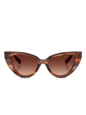 Dolce & Gabbana Eyewear striped cat-eye sunglasses - Brown