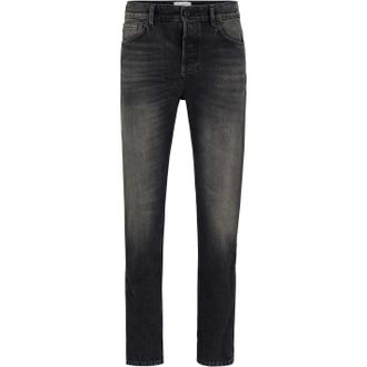 HUGO BOSS Mens Tapered Fit Five Pocket Jeans in Grey - Size 36W/32L