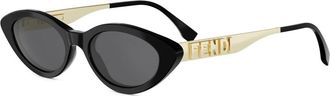 Fendi Fendigraphy Zonnebril - Dames - Accessoires - Zwart - Maat: 51 MM