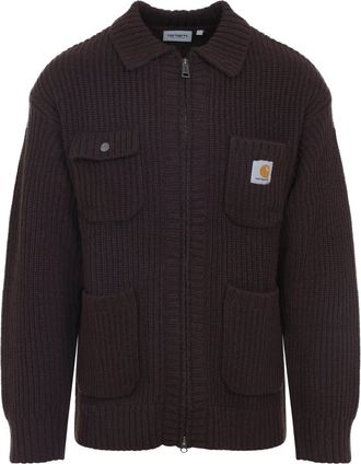 Carhartt Work in Progress Palisander Brown Chrone Knit Jacket-Uomo