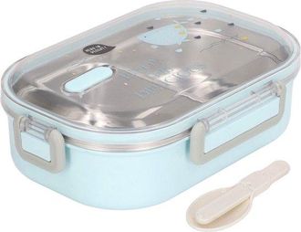OEM Dailygoody - Fiambrera T&eacute;rmica De Acero Inoxidable - A Prueba De Fugas Y Aislada Para La Escuela, Viajes Y Picnics - Peces Azules Transparentes