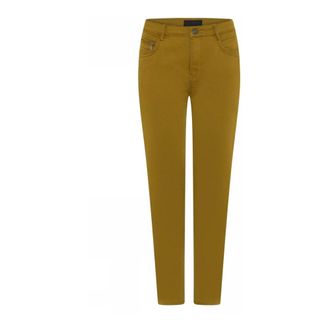 C.Ro Suzanne Broek met Rits Detail - Dames - Skinny broeken - Geel - XL - Katoen - Broeken