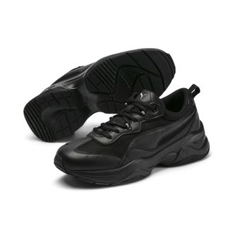 Puma Sneaker PUMA CILIA, Damen, Gr. 37,5, schwarz (puma schwarz, puma silber, peach bud), Synthetik, unifarben, Schuhe Sneaker