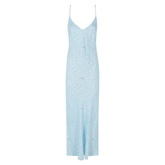 MC2 Saint Barth Kleedjes, Dames, Blauw, M, Satijn, Eydis Satin Slip Dress