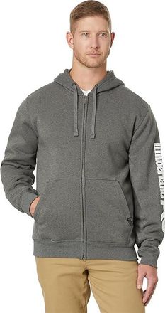 Timberland Hood Honcho Sport Full-Zip Hooded Sweatshirt Mens Sweatshirt Dark Charcoal Heather/White : XL, Cotton/Polyester