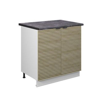 Vicco Armario Bajo Para Fregadero Fame-line, Panel De Roble, 80 Cm Con Estante, Et Antracita, Vicco