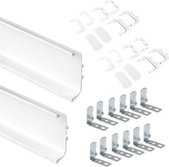 Emuca Emuca - Kit De 2 Perfiles Centrales Gola Para Muebles De Cocina, Longitud 2,35m, Con Accesorios, Aluminio, Pintado Blanco