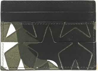 Valentino Pre-owned Camouflage Patroon Zakelijke Kaarthouder - unisex - Vintage Accessoires - Groen - ONE Size - Leer - Vintage