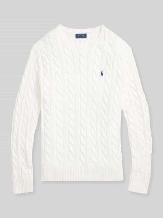 Polo Ralph Lauren Regular Fit Strickpullover aus reiner Baumwolle in Weiss, Gr&ouml;&szlig;e XXL
