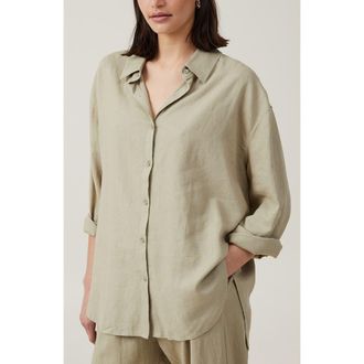 Cotton On Womens Haven Long Sleeve Shirt in Desert Sage at Nordstrom, Size 10