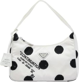 Prada Pre-owned Nylon Shoulder Bag - Dames - Vintage Schoudertas - Wit - ONE Size - Nylon - Vintage