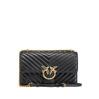 Pinko Cross Body Bags, female, Black, Size: ONE SIZE Love One Classic