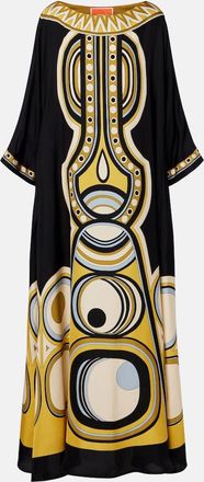 La DoubleJ Muumuu printed silk twill maxi dress