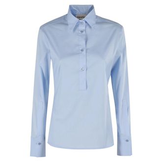 Semicouture Overhemden, Dames, Blauw, M, Gertrudis Riviera Overhemd Klassieke Kraag Lange Mouw