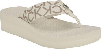 Calvin Klein Meena Wedge Flip Flop Sandal in Ivory 152 at Nordstrom Rack, Size 10