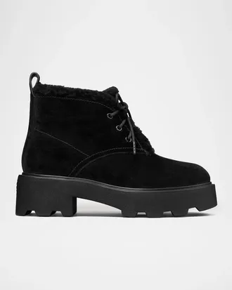 Tory Burch Desert Shearling-Lined Suede Boots