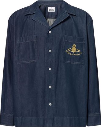 Vivienne Westwood pocket embroidered shirt - Blu