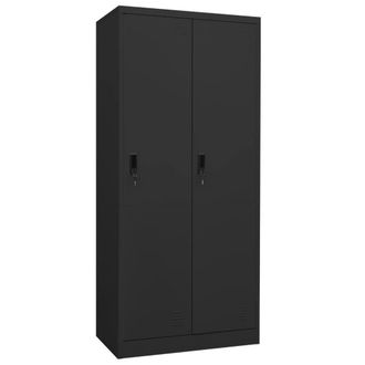 Berkfield Home Wardrobe Anthracite 80x50x180 cm Steel in Black | Size: 80 x 50 x 180 cm