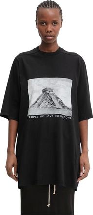 Rick Owens Jumbo SS T - Dames - Tops - Zwart - Maat: XS Katoen