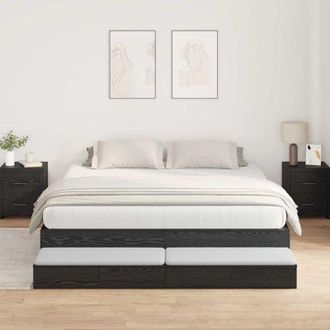 vidaXL Vidaxl - Cama Con Almacenamiento Roble Negro 236.5 X 200 X 31.5 Cm