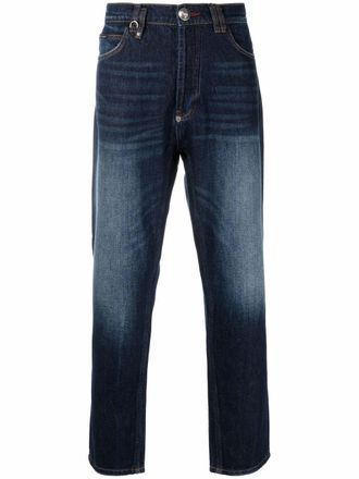 Philipp Plein Carrot Fit Iconic Plein straight-leg jeans - men - Polyester/Cotton/Cotton - 29 - Blue
