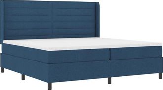 vidaXL vidaXL Box Spring Bed with Mattress & LED Blue 200x200 cm Fabric