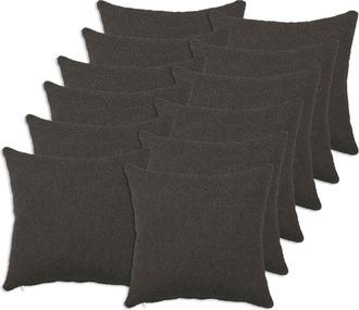 vidaXL Funda De Almohada 12 Pcs Heerlen Gris Oscuro 40 X 40 Cm Boucl&eacute; Vidaxl