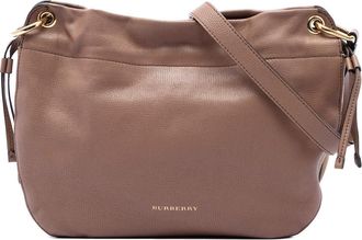 Burberry Pre-owned Burberry Small Grained Calfskin and House Check Canvas Bingley Crossbody Ladies FLNOLKZRUBFUPK46