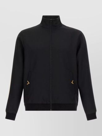 Valentino Garavani vgold stripe sweatshirt rib cuffs hem pockets
