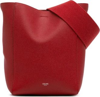 Celine Borsa a secchiello Seau Sangle piccola in pelle 2018 - Rosso