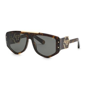 Philipp Plein Philipp Plein Sunglasses Aviator Full Rim, Marbled Frame And Grey Lens Spp093M9Ylx
