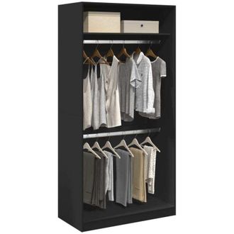 vidaXL Vidaxl - Armario De Madera Contrachapada Negro 100x50x200 Cm