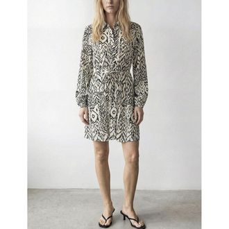 Vila Korte bedrukte jurk met lange mouwen
