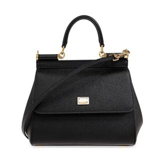 Dolce & Gabbana Handbags, female, Black, Size: ONE SIZE Sicily Medium Bag