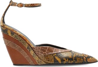 Marni 110 mm sneakers met vlak met slangen-effect en sleehak - Bruin