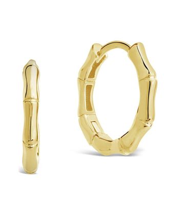 Sterling Forever 14K Over Silver Infinity Bamboo Hoops