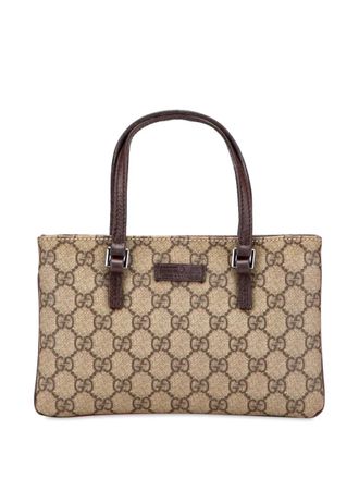 Gucci 2000-2015 GG Supreme handbag - women - Fabric/Leather - One Size - Brown