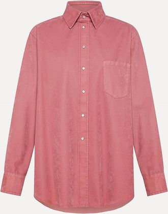 Forte_Forte Womens Flocked Cotton Shirt In Labbra
