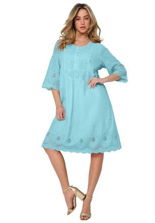 Roaman's Cotton Lace Dress in Light Aqua at Nordstrom, Size 32