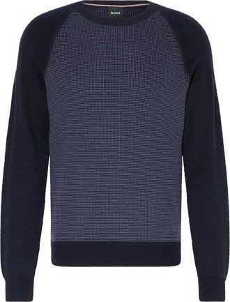 HUGO BOSS Mens Dairon Wool Crew Neck Sweater, Navy