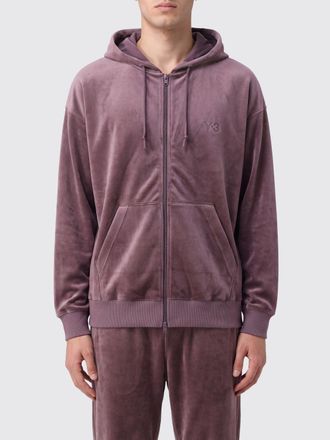 Yohji Yamamoto Felpa con cappuccio in velluto con zip e vestibilit&agrave; relaxed