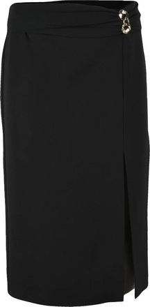 Simona Corsellini Black Midi Polyester Elastane Skirt
