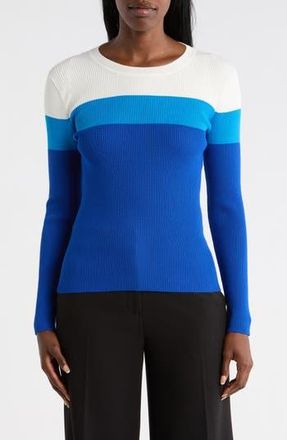 Elie Tahari The Sabine Top in Indigo Sky Colorblock at Nordstrom Rack, Size X-Small